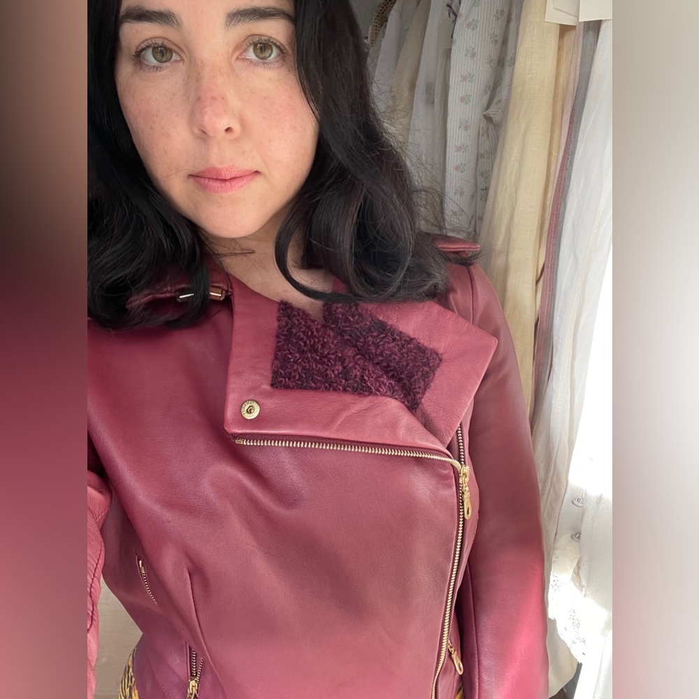 Kenzo Burgundy Leather Jacket